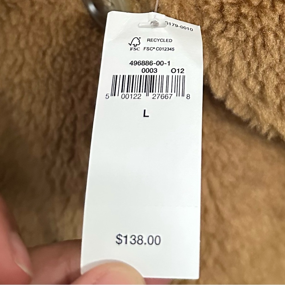 GAP Teddy Sherpa Coat – Brown – Size L - Picture 10 of 10